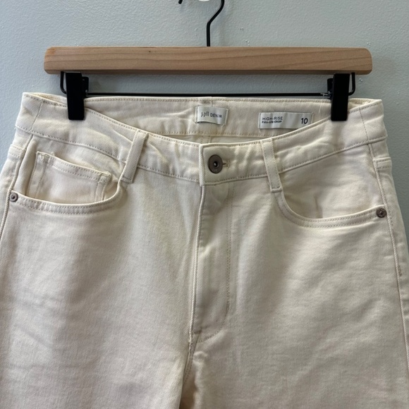J.Jill Cream High-rise Straight-Leg  Jeans S:10– Minimalist Everyday Essential - Picture 2 of 10